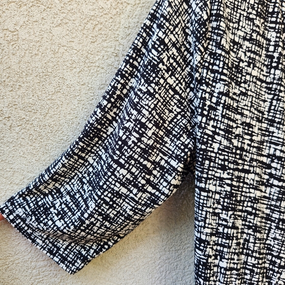 LAUREN RALPH LAUREN Women’s Wrap Dress Size 14W Black White Fit and Flare - Picture 7 of 11